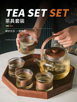 Porcelain is a high temperature kettle mesh red glass teapot set Japanese afternoon tea pot health teapot
