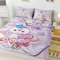 The cartoon air conditioning is washable and cool by four sets of children girl latex cool mat bed with three sets of stars della
