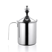 Milk Bubble Hair Dryer Manual Double Layer Stainless Steel Whipped Cream Milk Flower Style Coffee Cup Milk Bubble Machine Beating Hair Pot Milk Vat