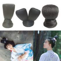 Hanfu ancient style rabbit ear hairstyle double ear bun little son bun Jade Rabbit double hair temples bun single head daogu wig top bag