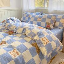 Full cotton four sets 2022 Spring Summer New pure cotton Three sets of small frescoed bed linen bed bedding
