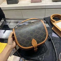 Overseas Discount Purchasing Classic TRIOMPHE Classic Old Flower Horse Saddle Bag Single Shoulder Diagonal Satchel Bag