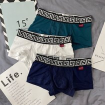 Boy mid-waist shorts Damp Personality Men Sports Loose Four-corner Shorts Head Cotton Comfort Breathable Briefs