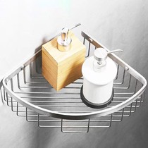 Toilet rack-free stainless steel triangle basket bathroom shower room toilet double wall hanging corner frame