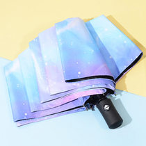 Fully automatic sunny and rainy sun umbrella female umbrella double layer sunscreen anti-UV sunbeds girl high face value