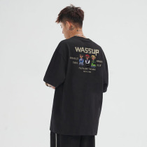 WASSUP HEODS Short Sleeve T-shirt Boys New Brand Brand Summer Pure Cotton Blown Couple Clothing