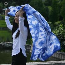 Yunnan special products features Dali Bai hand-dyed sky blue national style shawl scarf