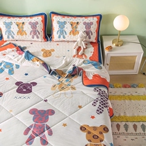 Summer latex ice silk cool mat four pieces of summer bed Schilson Foldable washed soft mat Home Double new