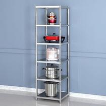 Home Thickened Stainless Steel Kitchen Nip Sewn Shelve Shelf Floor Multilayer Microwave Oven Oven Pan Rack Containing Storage Racks