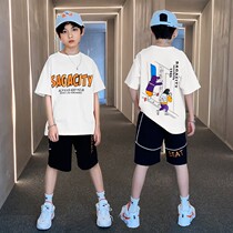 Boy Summer short sleeve suit Childrens thin T-shirt CUHK Tong Casual Sports Boy summer clothes Two sets
