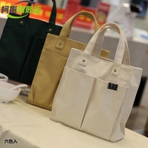 Student-specific handbag lunch box bag lunch bag to work with lunch bag multi-pocket all-match canvas with lining multi-color