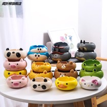 Ashtrays Ceramic Ashtrays Creativity Cute Personality Cartoon Small Animals Home Living Room Bedroom Office Smoke Cylinders
