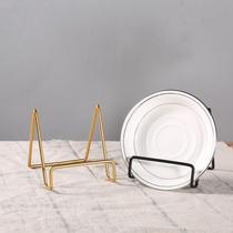 Brass painted iron storage rack desktop placement finishing rack photo frame bracket sub-plate bracket magazine newspaper