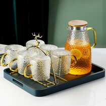 YKMP light and luxurious with suit for home drinking water cup tea cup kettle cup with family hospitality glass water tea set