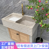 Natural Marble Laundry Pool Wash Basin Balcony Home Outdoor Patio Granite Whole Stone Integrated Mop Pool