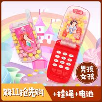 Princess Music Mobile Phone Microphone Flip Light Phone Simulation Net Red Toys Baby Children Boys and Girls