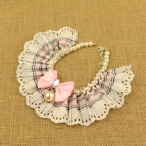 Pet Necklace Dog Jewelry Teddy VIP Cat Neck Ring Collar Bell Lace Miniature Dog Than Xiong Bo