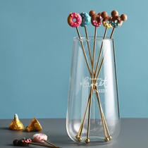 Milk Powder Stirring Rod Milk Tea Stainless Steel Coffee Cartoon Drink Cute Long Handle Sweet and Creative Tune Wine Stick Spoon