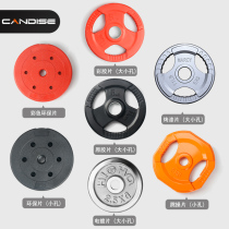 Rocker weightlifting piece environmentally friendly rubber coated color rubber barbell piece dumbbell piece weightlifting barbell piece can be matched with barbell