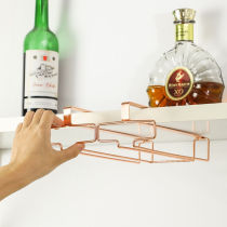 Punch-free red wine cup holder upside down household goblet wine glass hanging rack wine cabinet nail-free light luxury upscale