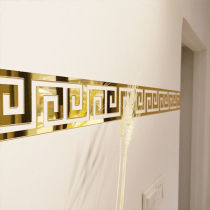 Acrylic wall sticker self-sticking skirting foot line waist line TV background decoration flower lattice solid hollowed-out flowers