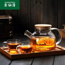 Heated glass teapot teapot resistant high temperature cool kettle summer home kettle Japanese drinking kettle large capacity kettle