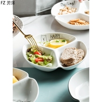 Score Quantitative Sub-Dinner Plate Meals Home Nordic Ceramic Cutlery Day Style Breakfast Dish Trig Dish