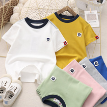 Banbena boutique fairchild clothes boy short sleeve round collar 2022 Summer new 100 hitch for a large child blouses XZ