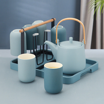 Nordic style Morandi Matcha Green Cup with household living room tea cool kettle Mark Cup 6 sets