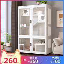 Cat Villa Cat Cage Interior Solid Wood Cat House Extra-large Free Space Cat House Cat House Luxury Cat Room