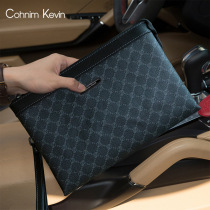 Cohnim Kevin Mens Handbag Genuine Leather Business Cross Section Fashion Large Capacity Hand Grip Bag Brief Bull Leather Bag Tide