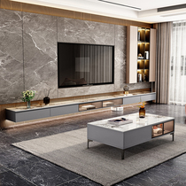 Modern minimalist light and luxurious High Suspended TV Cabinet Tea Table Combined Living-room Wall-mounted Pandora Rockboard Terrace Cabinet