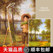 Shadow Building Photography Children Tian Garden Style Oil Painting Background Cloth hazy painting Genuine Art Birthday Photo Studio pencil drawing cloth Antique Spray Painted Indoor photo background cloth MH-0271