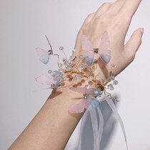 Bridal wrist jewelry Xiuhe wrist flower toast clothing wrist flower sister hand flower bridesmaid wrist flower ins Sen line