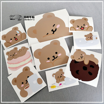 JDM Korean cartoon bear waterproof body stickers do not leave glue Battery car stickers Motorcycle helmet fuel tank stickers