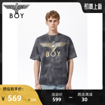 BOYLONDONN Short sleeves Men and women in the same section 22 Spring Summer New Pink Stained Bronzed gold Cubs printed T-shirt N01048
