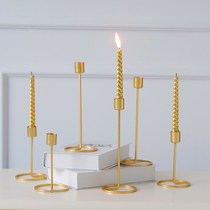 Nordic Iron Art Candle Holder Pendulum Pieces Golden Wax Candleholder European Style Dining Table Decorations Wedding Gift Candle Light Dinner Props