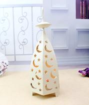 Cross Border Hollowed-out Star Moon Iron Art Wind Light Candle Terrace Fields Garden Retro Making Old Iron Art Wax Candle Holders table Tabletop Decorations Hem