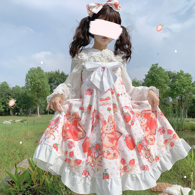 taobao agent Genuine design strawberry, cute dress, Lolita style, lifting effect