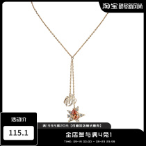 1JINN M2M original design small crowdsourced retro gold light lavish minimalist jewel star pendant lock bone necklace