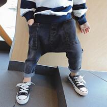 Boy fake two pants with spring style Harun pants for childrens spring clothes big PP pants baby spring and autumn jeans
