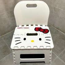 KT cat small folding stool bathroom toilet for home children New type of net red portable with backrest small chair