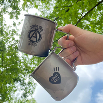 NBHD SRL Lifestyle Branch Day Series Outdoor Titanium Cups Folding Light Camping Cups Coffee Drinks Beer Cups