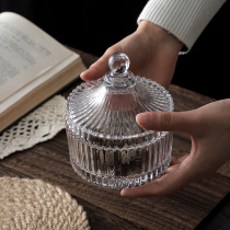 Crystal Glass Candy Jar With Lid Square Sugar Jars Home Sugar Vat Creative Retro Coffee Sugar Canned Sugar Box Containing Box