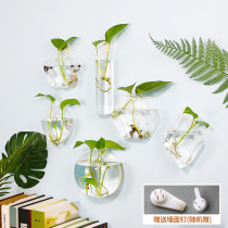 Hydroponic Vase Creative Transparent Changing Wall Hanging Flower Love Glass Bottle Container Suspension Decoration