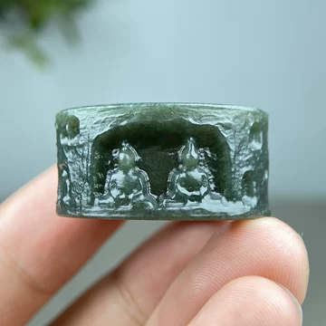 清代 和田玉の古扳指 上質な玉質 C1A089 国内発送対応 清代 和田玉の古扳指 上質な玉質 C1A089