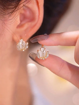 Ottles Fold discount store Withdrawal Cupboard Clearance Clear Cabin Pick Up 18K Gold Tulip Flower Ear Earrings Outlets Accessories Accessories