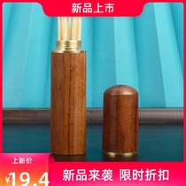 Sandalwood toothpick holder portable creative toothpick containing box wood mini traveller with toothpick containing jar
