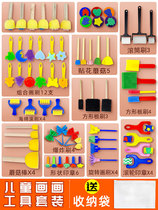 Children paint graffiti sponge painting brush kindergarten fine art mushroom roller doodle rod printing tool pigment