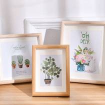 Photo frame European solid wood table hanging wall 5 inches 6 inches 7 inches 8 inches 10 inches A4 inches 12 inches desktop decoration horizontal and vertical dual-use